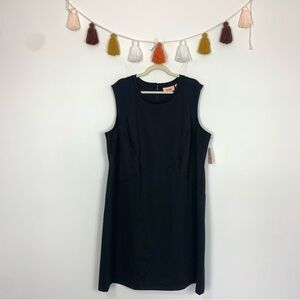 NWT Evri Faux Suede Accent Mineral Black Sheath Dress Size 3X